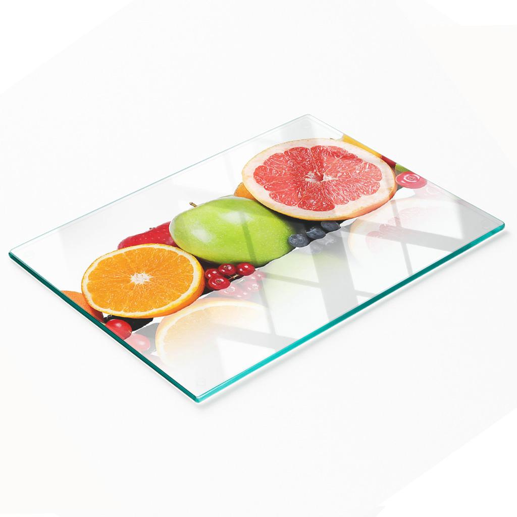 Decorative Tempered Glass Chopping Board Colorful Fruits 80x52 cm