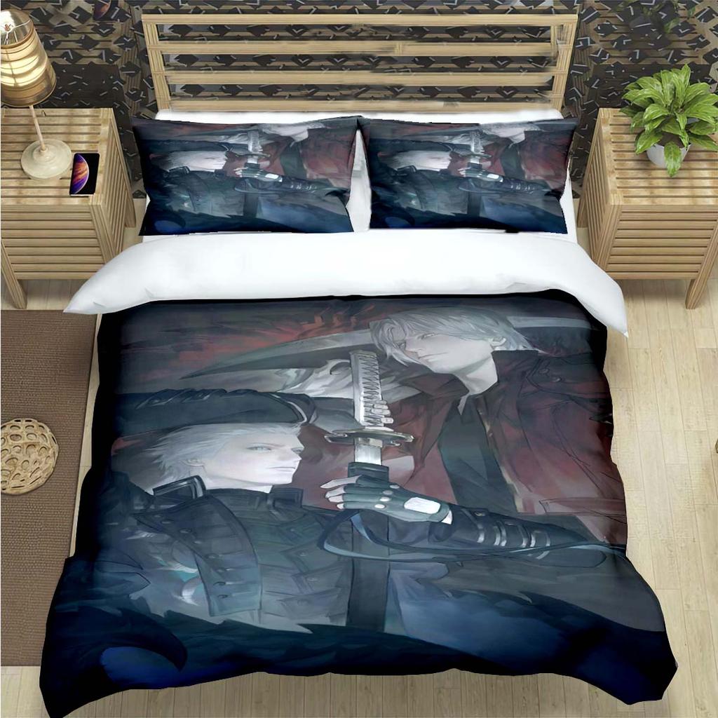Comforter Fashion D-Devil May Cry Game Print Bedding Sets Exquisite Bed Supplies Set Bed Comforter Set Bedding Set Luxury Gift
