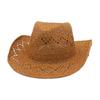 Hand-Woven Straw Hat Breathable And Cool Upturned Edge Hat Spring And Summer Hollow Beach Cowboy Hat
