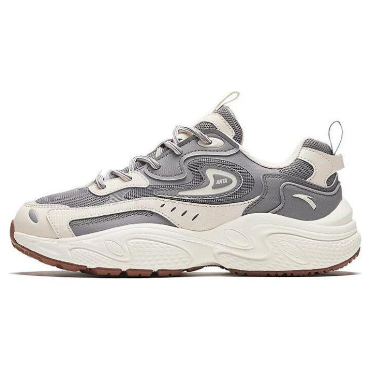 New Anta Cushioning Anti Slip Wear Resistant Breathability Low Top Casual Shoes Men's Gray 912348836-3