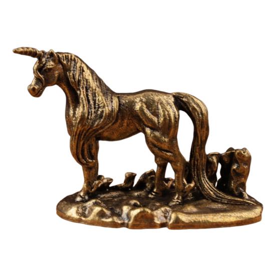 

Yousheng Vintage Brass Horse Figurine Handcrafted Metal Desktop Art Statue Feng Shui Decor for Home Office Bookshelf Creative Gift for Collector