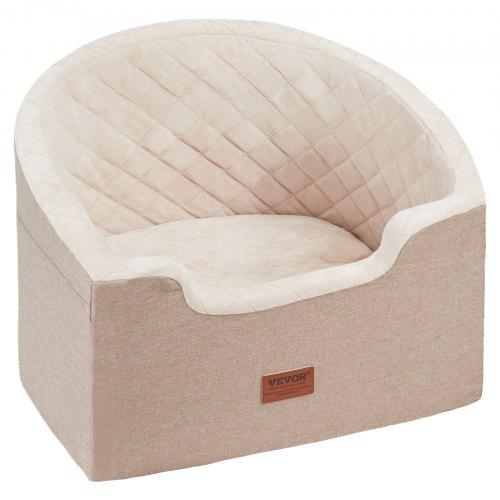 VEVOR Dog Car Seat, Waterproof Dog Booster Seat for Car with A Storage Pocket, Clip-On Safety Leash and Sponge Filling