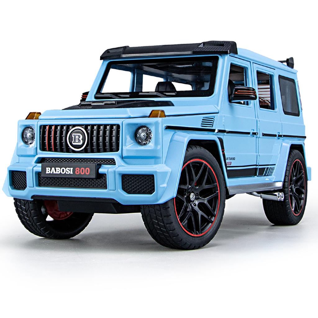 1/18 Scale Benz G800 Off-Road Vehicle SUV Alloy Diecast Model Car Collection Sound & Light Sprayable Gifts for Kids Boyfriend