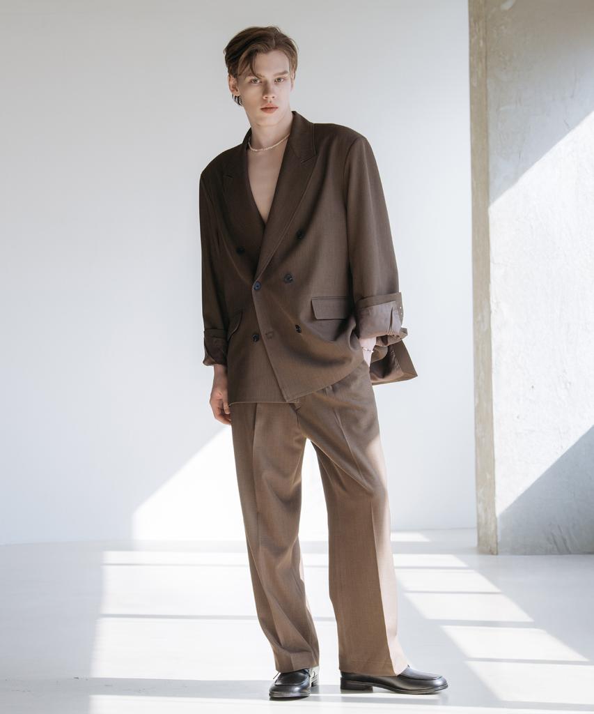 Decoroso Cier Peaked Double Overfit Jacket [Brown]