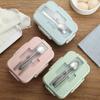 Japanese Style Plastic Wheat Straw Bento Lunchbox Portable Kids School Student Lunch Boxs Modern Picnic Camping Food Container