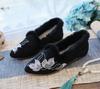 plush burrs pointed shoes, embroidered cloth shoes, fashion warm home shoes, ethnic style women's shoes cotton drag women's cotton shoes
