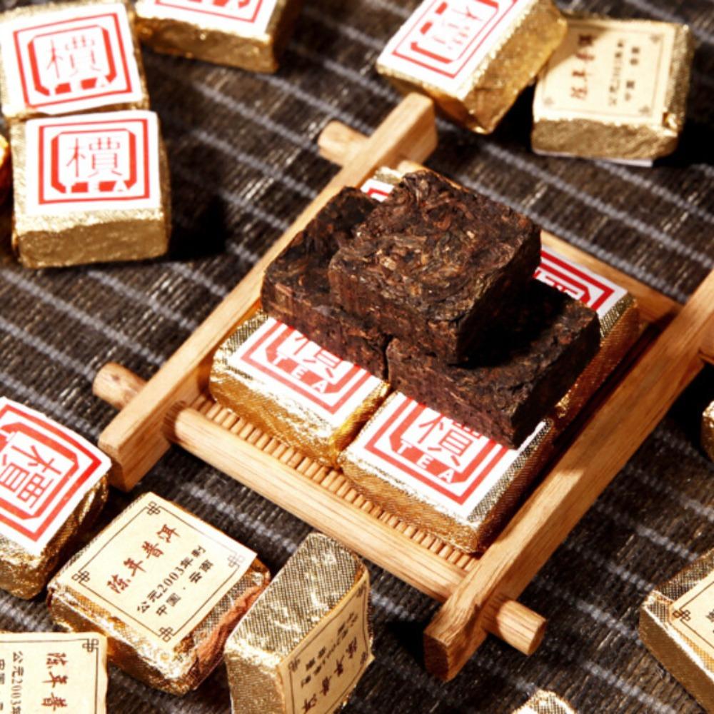 250g Top Grade Pu Erh Small Square Brick Black Tea Iron Box