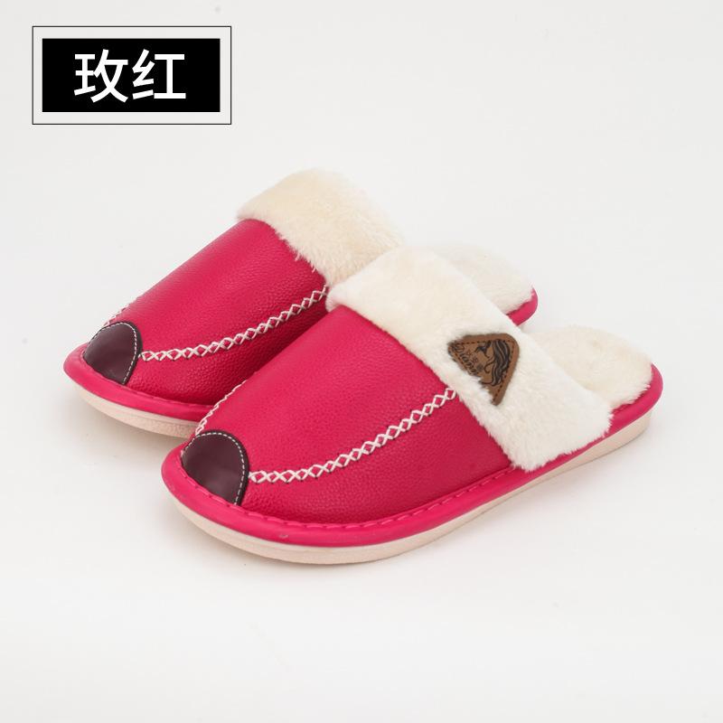 Fashion Waterproof Cotton Slippers for Women's Winter Dormitory Home  Household Use Cold Warm Anti Slip Soft Women's Cotton Slippers