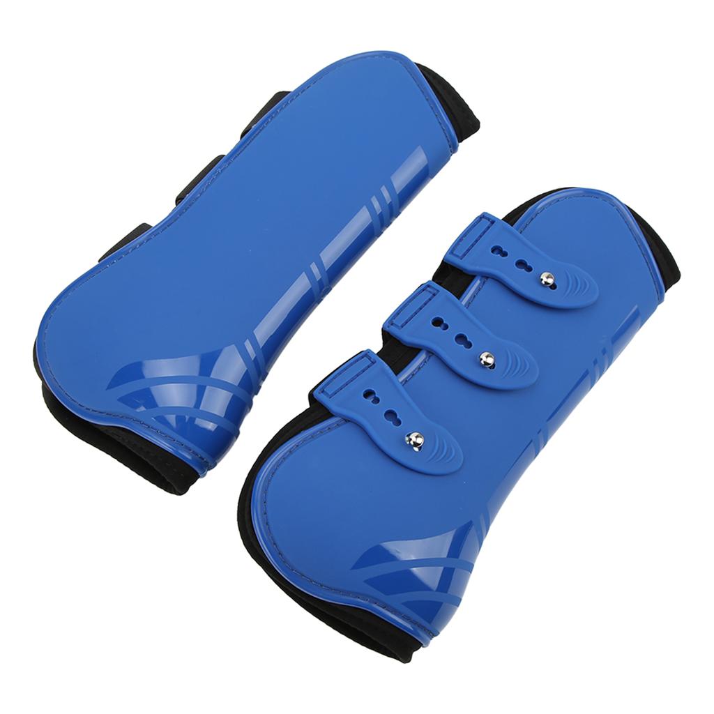 2pcs Horse Front Leg Boots PU Shell Horse Tendon Boots for Jumping Running SportsBlue Front Legs L