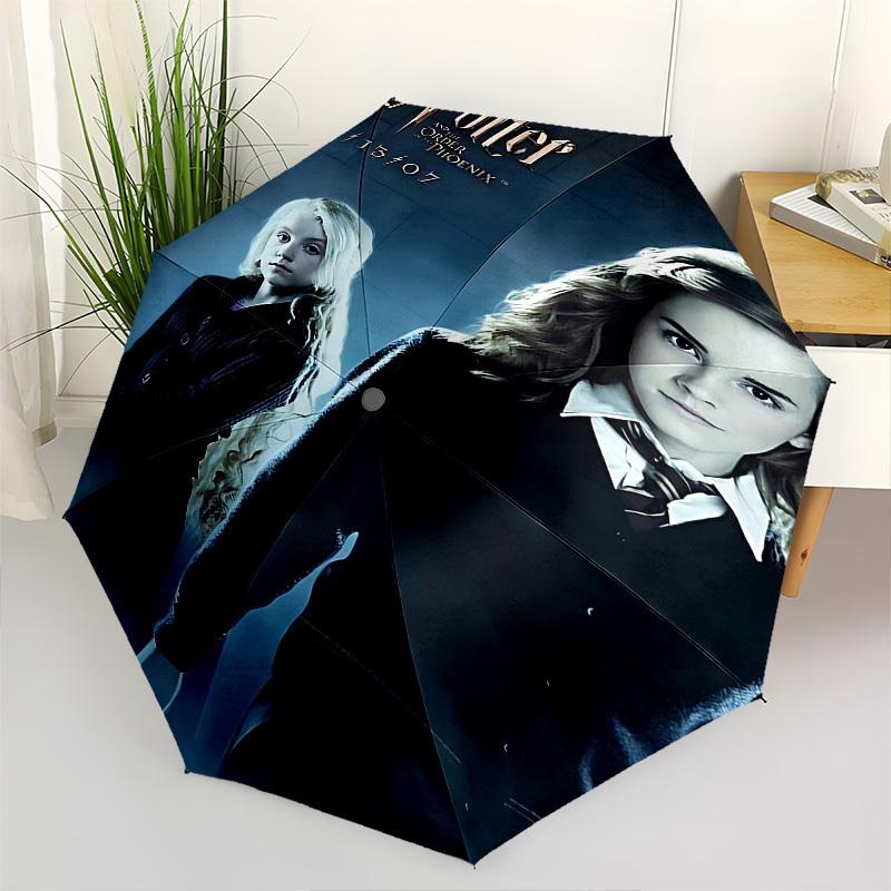 1pc Harry Potter and the Order of the Phoenix Automatic Folding Umbrella - Compact 8-Rib Design, Durable Plastic & Iron1346L