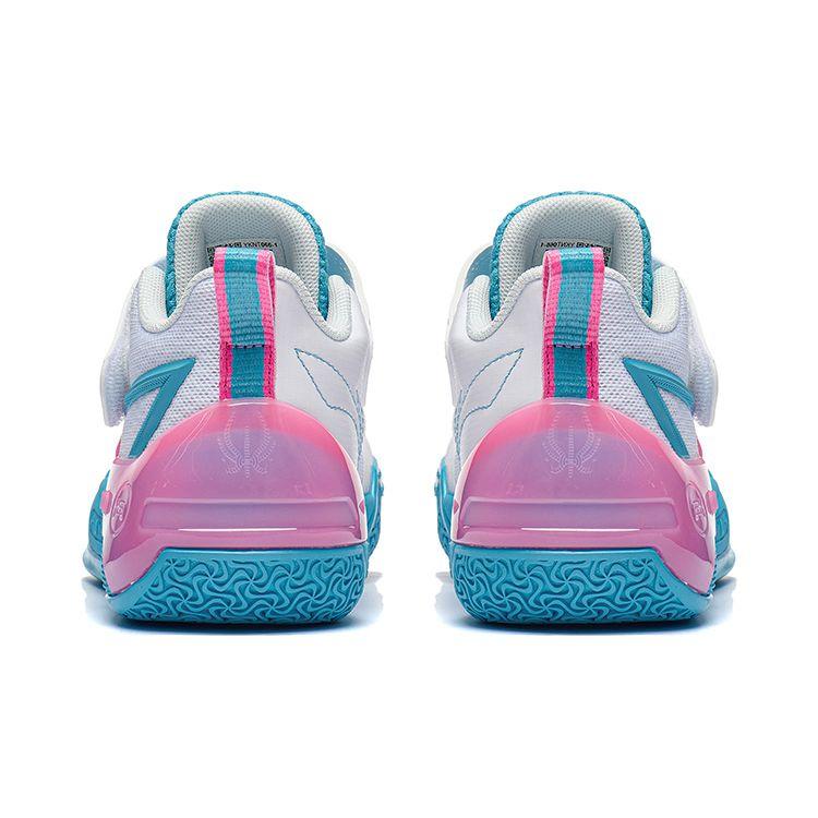 Li Ning Lightweight Bounce Technology Non-Slip Anti-Kick Shock Absorbing Durable Rebound Low-Top Casual Shoes Kids Sneakers Standard-White YKNT066-1