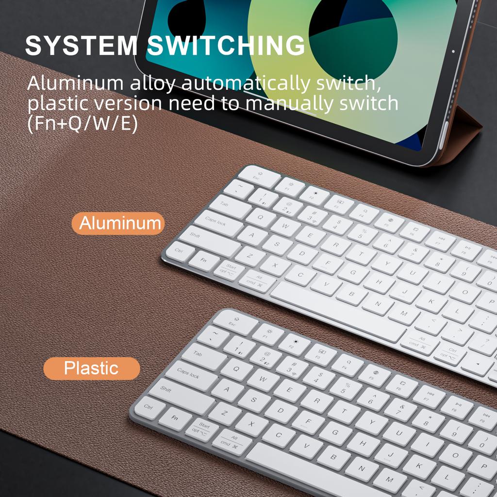 Wireless Ergonomic English Keyboard for Laptops Notebooks Ultra Thin Metal Design USB-C Interface Black Scissor Switch Axis New