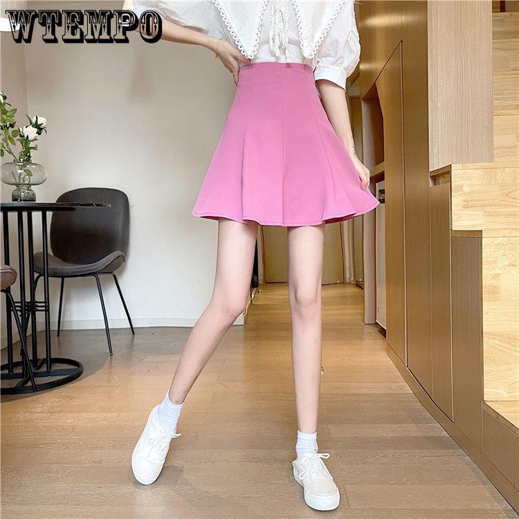 Chic Versatile Slim High-waisted Solid Umbrella Skirt Female Spring and Summer Personality Half-body Skirt Temperament A Line Skirt