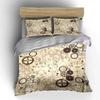 Vintage Clockwork Design Bedding Duvet Cover Set Duvet Cover Pillowcases  (1*Duvet Cover 2*Pillowcases, without duvet insert)