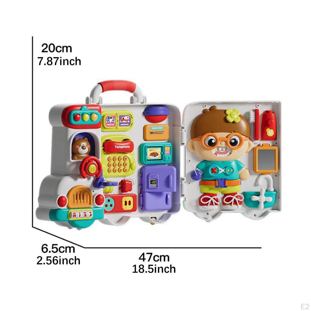 Toddlers Busy Board with Music and Lights Logical Thinking Travel Toy Sensory Activity for