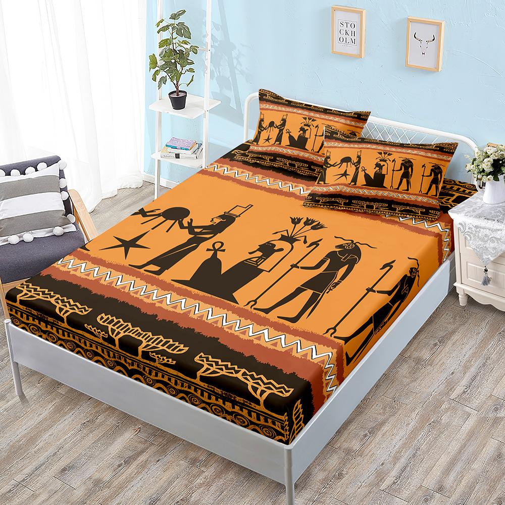 Three-Piece Mattress, Retro Ethnic Style, Bedspread, Pillowcase, Mattress Protective Cover, And Sheets Are All Inclusive.