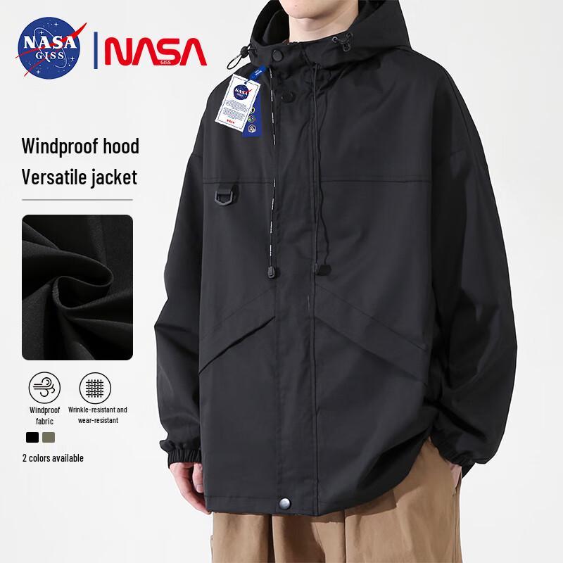 

NASA GISS Men s Hooded Windbreaker Jacket L