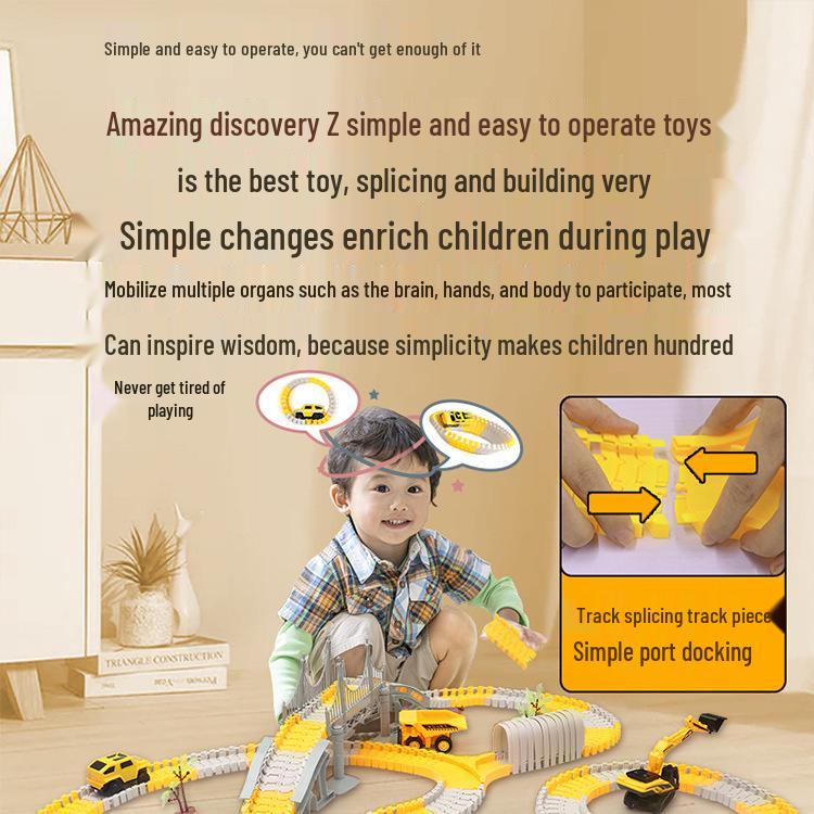 DIY Electric Track Toy: Children's Construction Vehicle & Excavator Set
