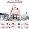 Diaper Bag Backpack, Baby Girl Diaper Bag for Mom, Large Pink Floral Diaper Bag Backpack for Girls, Waterproof Mom Backpack for Work Travel Holiday