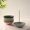 Minimalist Ceramic Incense Stick Holder - Round Colored Plate for Home Decor