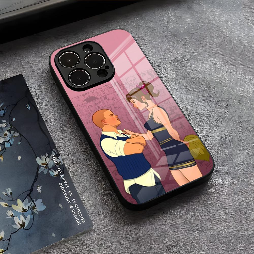 

Игровой чехол для телефона B-BullyS для IPhone 17 Air 16 E Pro Max 15 14 13 Mini 12 Pro 11 Max Plus Черная стеклянная крышка iPhone 11