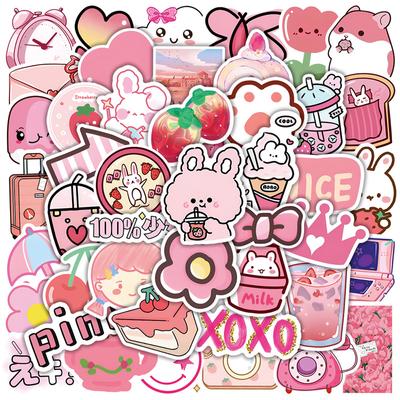 60Pc Skateboard Stickers Pink INS Sticker Graffiti Stickers Cool Skateboard Extreme Sports Stickers Trolley Case Guitar Mug Notebook Trend Stickers