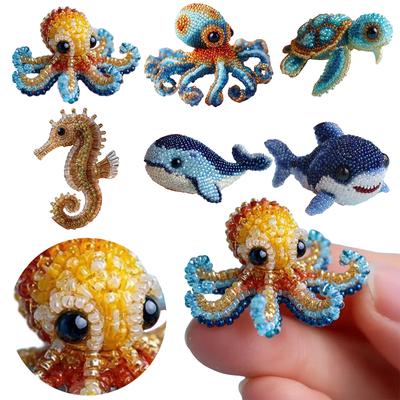 Kituri de Broderie cu Mărgele Animale Marine Kituri de Broderie cu Mărgele Animale Marine 3D DIY Artizanat cu Mărgele (Pachet doar cu materiale)