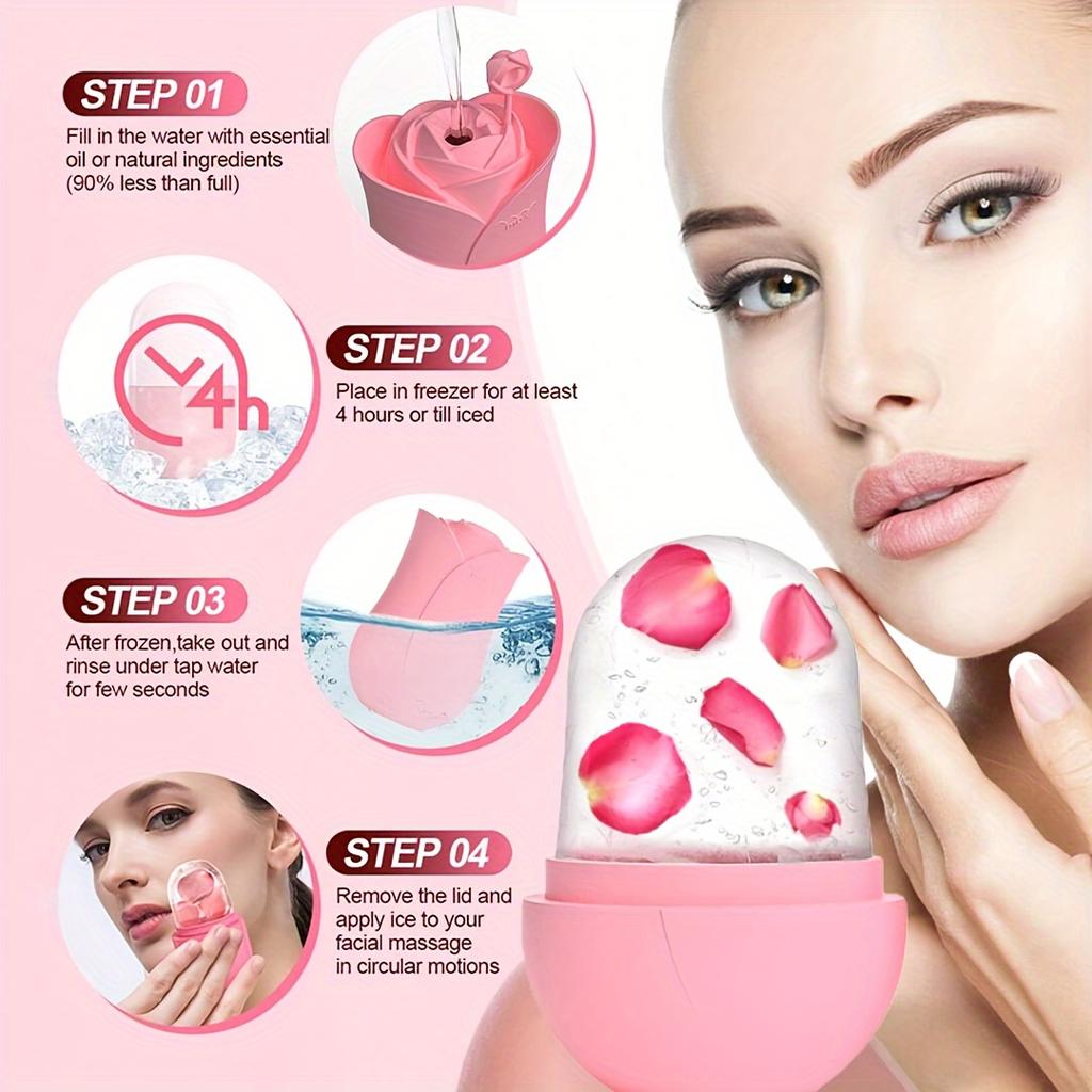 Masażer Rolka Lodowa do Twarzy Oczu Szyi Naturalne Tonizowanie i Pielęgnacja Skóry Wielokrotnego Użytku Wałek do Twarzy Silikonowa Forma do Chłodzenia i Łagodzenia Skóry