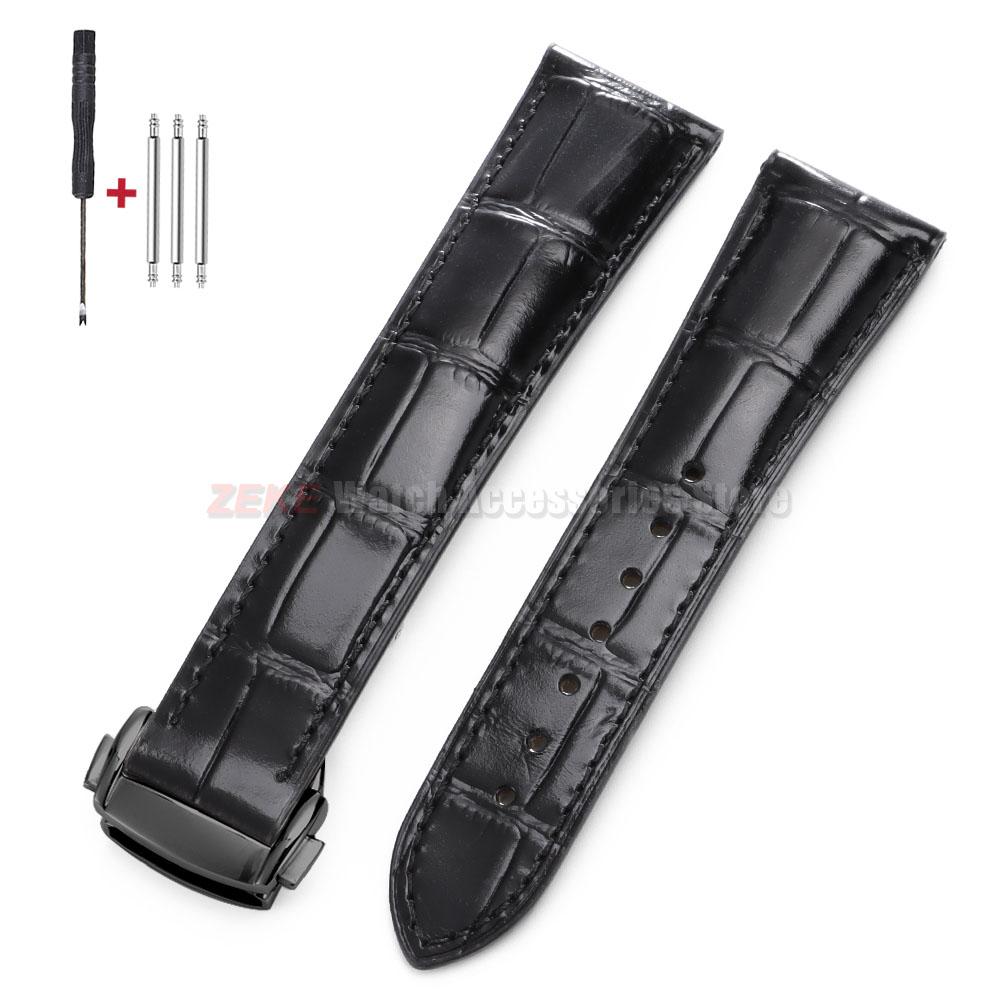 For Omega Seamster Watch Premium Leather Watch Strap 19mm 20mm 21mm 22mm Solid Steel Deployant Clasp Bamboo Cowhide Watch Bands