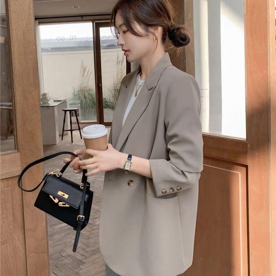 Stylish Autumn/Winter Women's Blazers for Petite Ladies, High-end Fashion, Korean Version