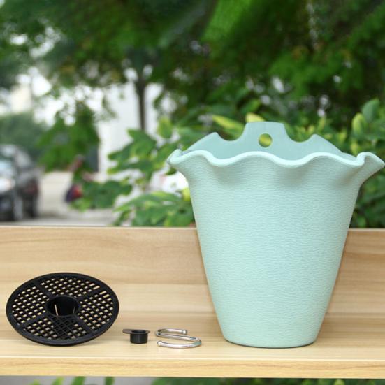 Ghiveci de flori, respirabil, cu margine cu volană, din plastic, vază pentru plante, montată pe perete, pentru exterior