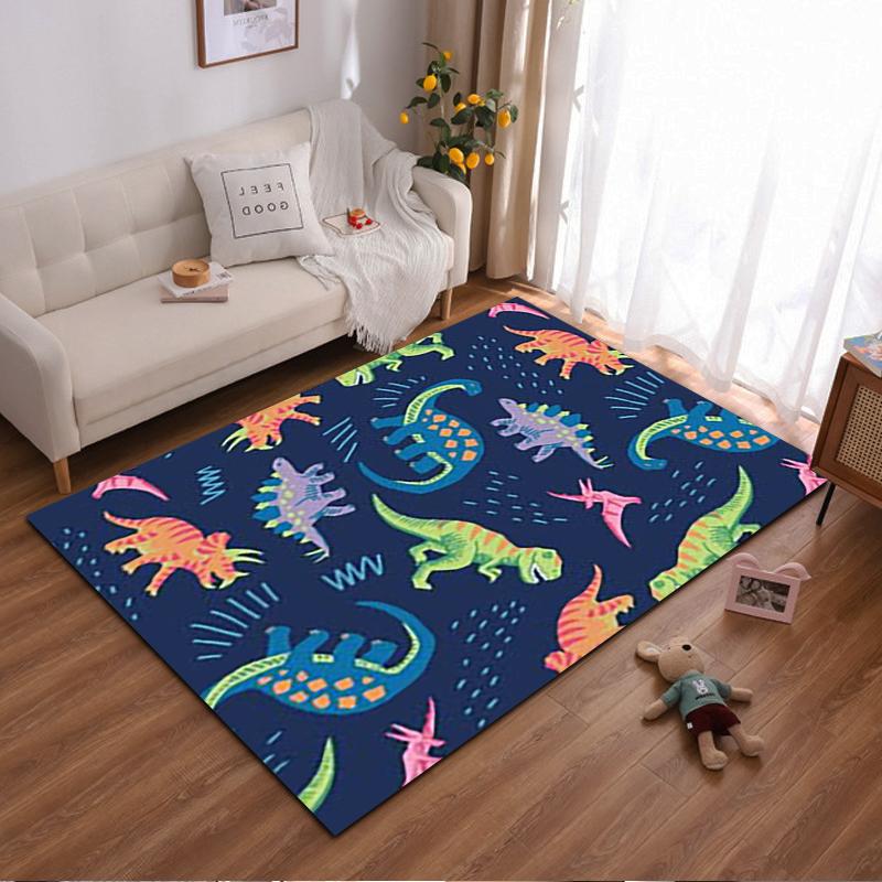 Colorful Dinosaur Pattern Carpet for Kids Room - Playful Design Decor Suitable for use as an anti-slip for living room bedroom sofas 40x60cm( 15x23in )