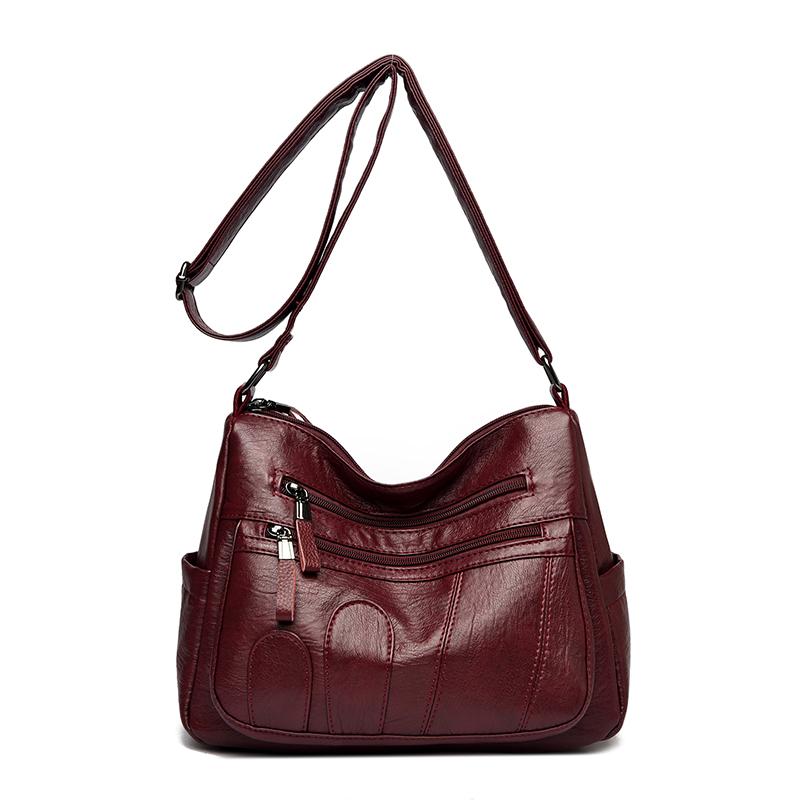 

Retro Women s Shoulder Bag, Middle-aged and Elderly Women s Crossbody Bag, Soft PU Leather Crossbody Bag Suitable for Daily and Commuting 29 × 12× 22 cm червоний