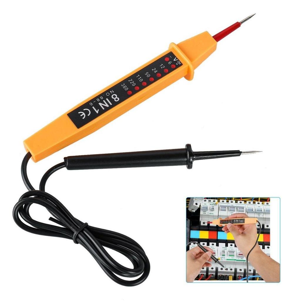8-In-1 AC DC 6-380V Car Voltage Test Pen Polarity Current Tester Detector