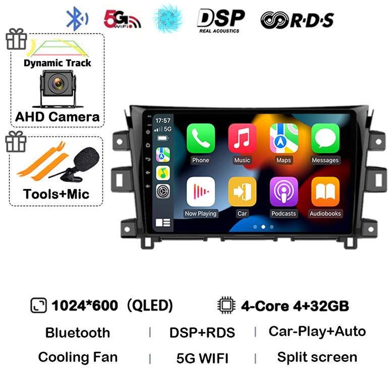 Android 14 Carplay Auto 360 Cameră Pentru Nissan NAVARA Frontier NP300 2011 - 2018 Multimedia Video Player GPS Radio Auto DSP Stereo