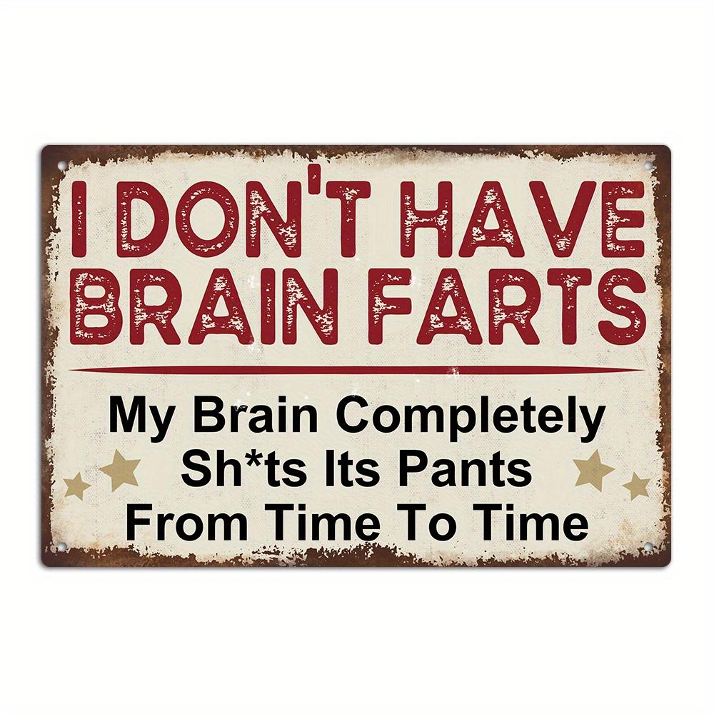 

Vintage I Don t Have Brain Farts... Metal Tin Sign - Humorous Rustic Wall Art Decor 20x30cm（7.8x11.8inch）