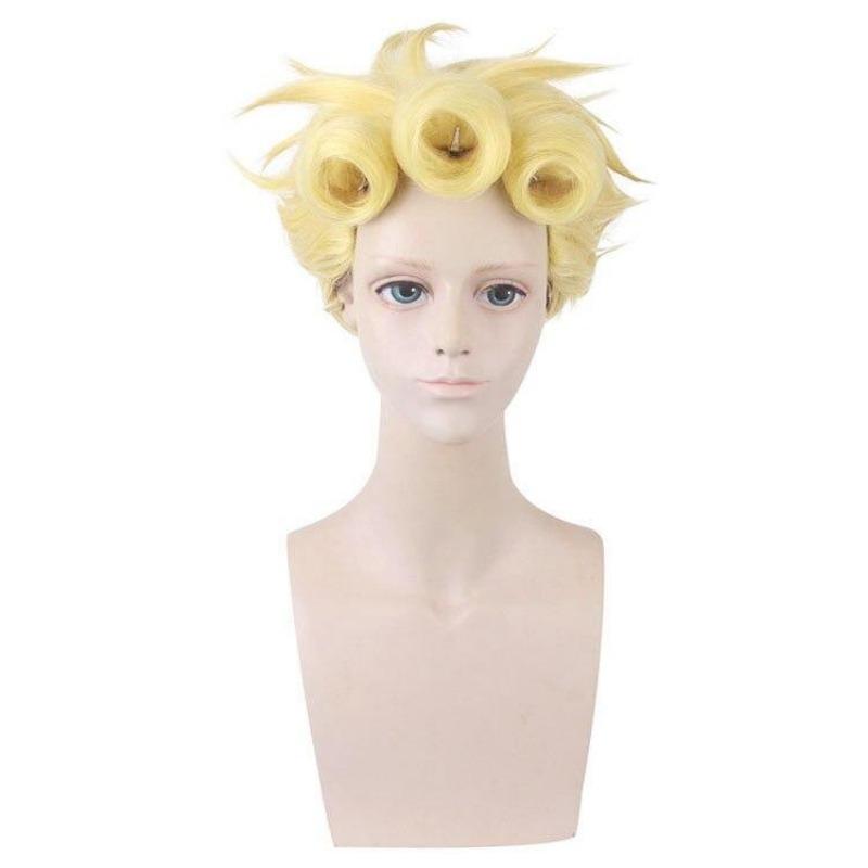 50CM Anime JoJo's Bizarre Adventure Golden Wind Giorno Giovanna Cosplay Wig Heat Resistant Hair Cosplay Wigs