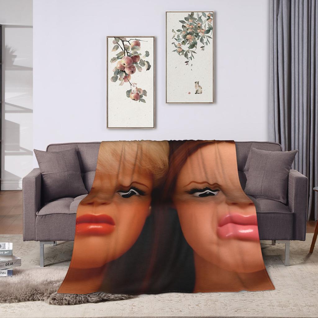 Funny Disgusting Doll face Meme Hilarious Sarcastic Blankets Warm Funny Plush Throw Blanket Living Room Flannel Bedspread