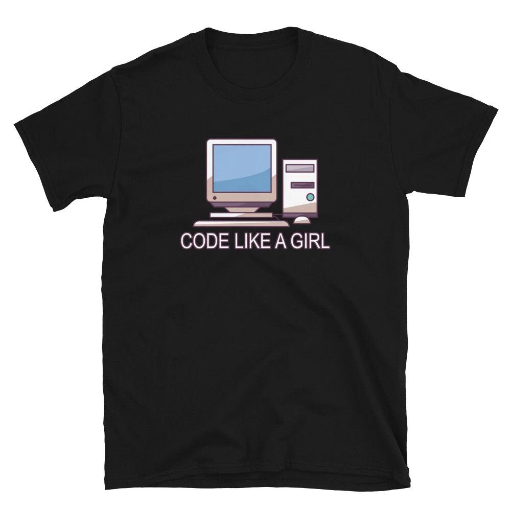 Code Like A Girl - Funny Programmer IT Gift Idea T-shirt L
