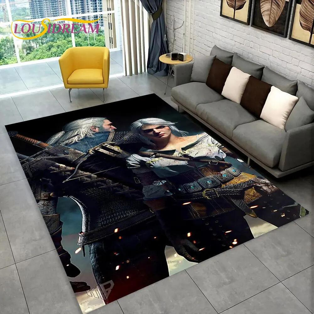 The W-Witcher Game Gamer Anime Area Rug,Carpet Rug for Home Living Room Children's Bedroom Sofa Doormat Decor,Non-slip Floor Mat