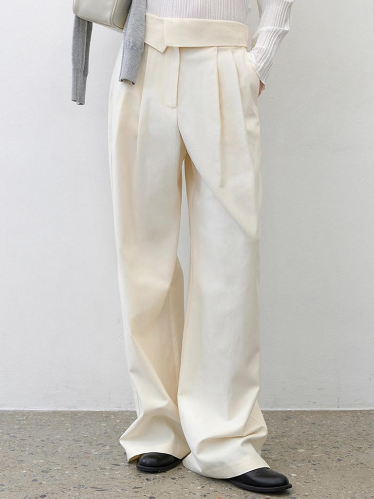 ATELIER NAIN Fold Belted Two-Tuck Pants(Pt-5620)
