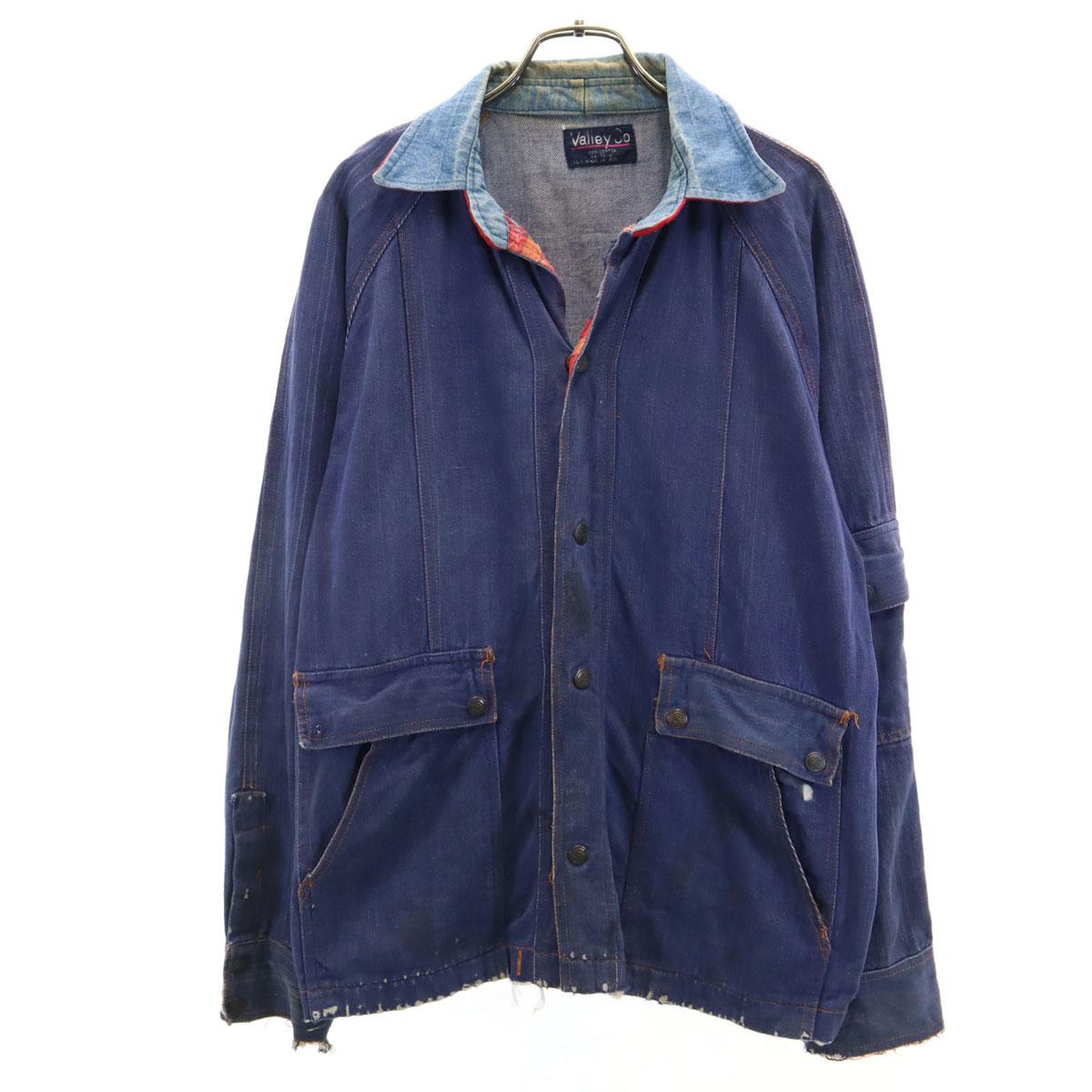 

Valley Co 70-е 80-е винтажная джинсовая куртка L темно-синяя джинсы мужская б/у