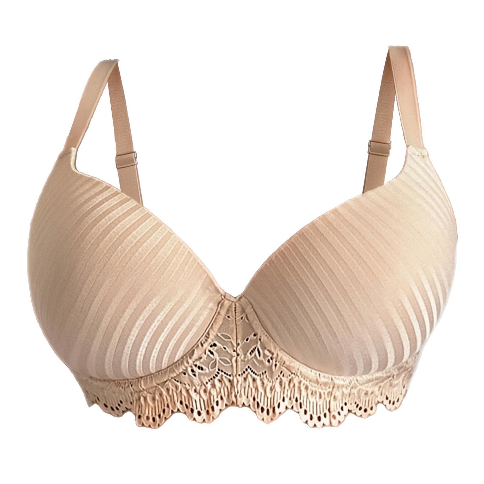 

Zeriluna Deep V Push-up bra Soft, skin-friendly, and breathable V Neckline fits the body shape, fashionable push-up underwear Apricot color85D