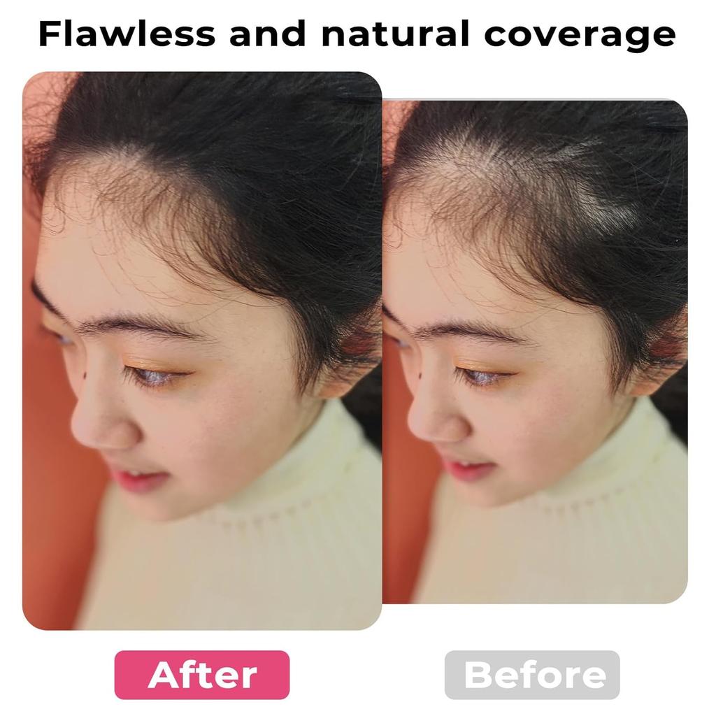 Black Dual Ended Powder Brushes, Touch Up Hair Shadow Powder Brush with Sponge Tip Hair Concealer Makeup Brushes Root Touch Up Brush for Hair