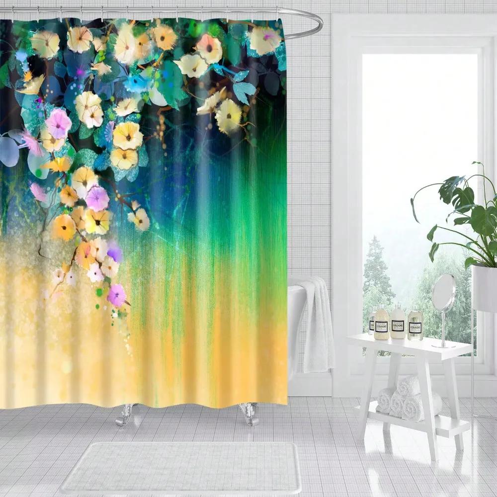Charming Floral Shower Curtain: Embrace the Vibrant Design, Soft Fabric, and Warm Vibes for Your Cozy Bathroom