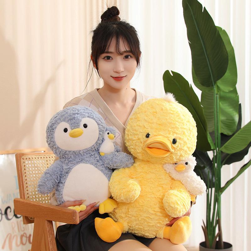Parent-child Doll Giant Panda Doll Little Yellow Duck Plush Toy Children Accompany Dolls To Sleep and Hug Pillow