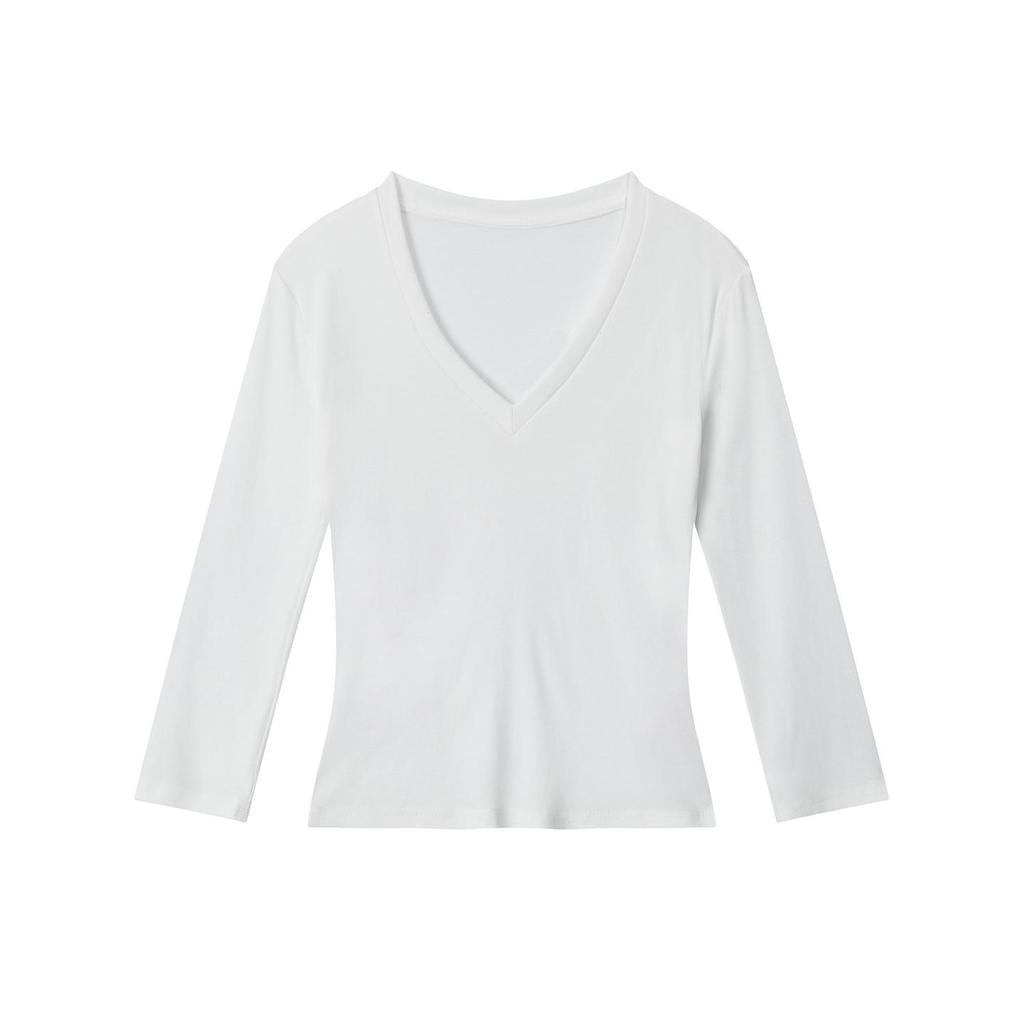 HeyHenry Women's V-Neck Short-Sleeve Slim Fit Cropped Lyocell Top