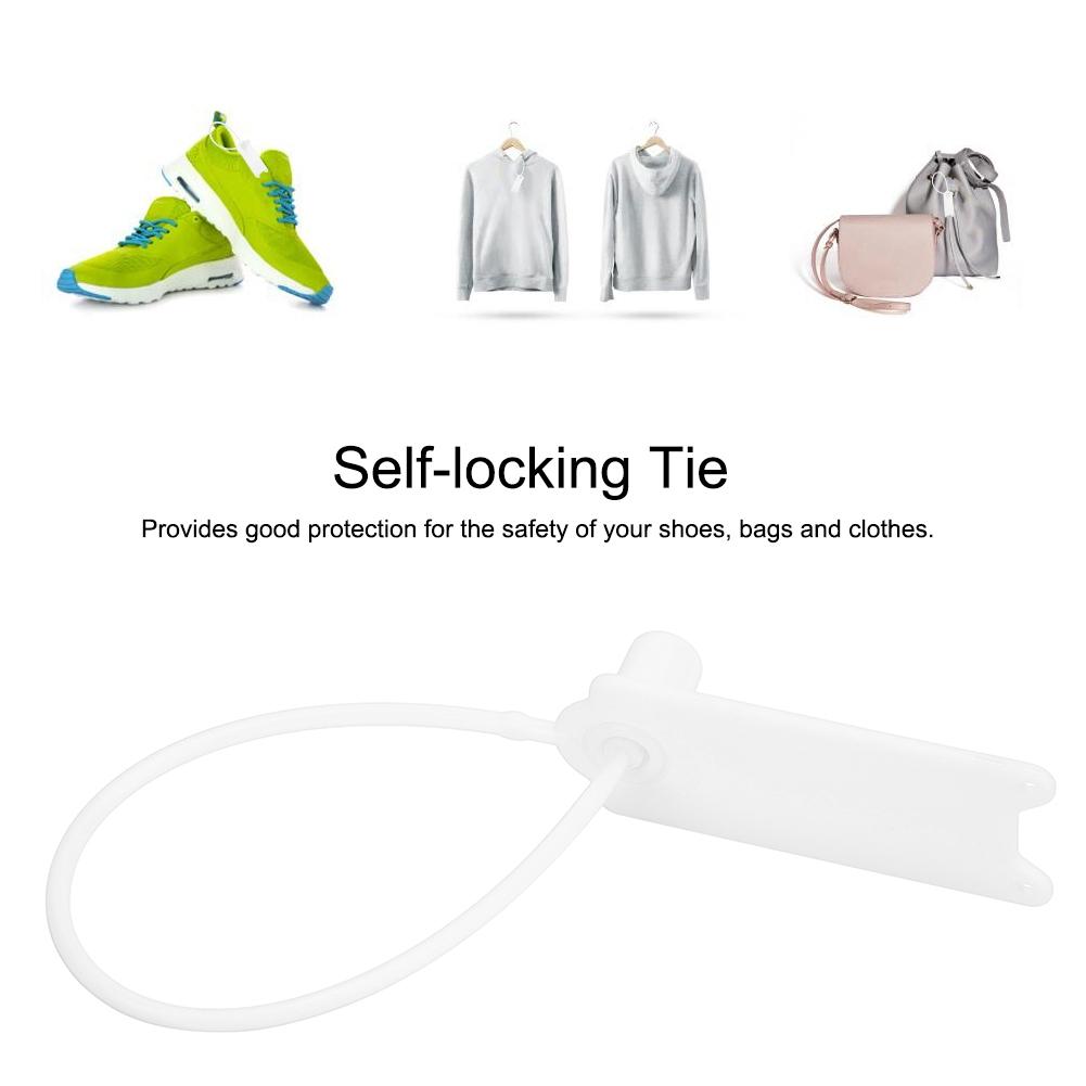 100Pcs 195mm Disposable Cable Anti Theft Self Locking Tie for Clothes Suitcase Shoes Bag Label (White )