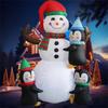 Inflatable Toy Penguins Hug Snowman Christmas Inflatable Model Luminous Inflatable Model Christmas Atmosphere Decoration Model