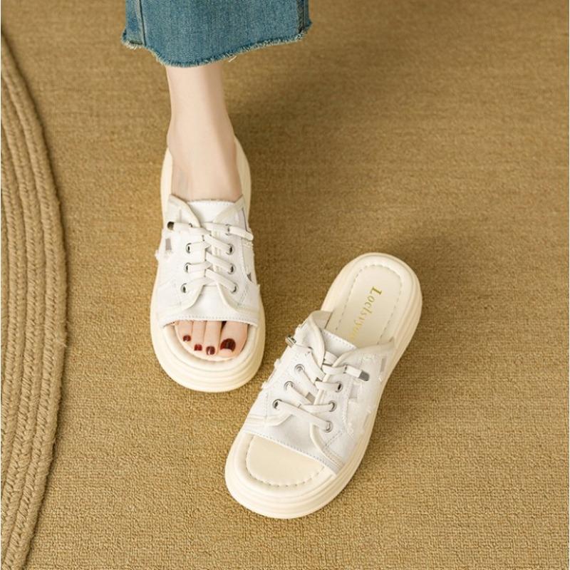 Fashion 2025 Ladies  Slippers Fashion Tide Flats Platform Peep Toe  Shoes Size  Female Outdoor Leisure Chunky Slides